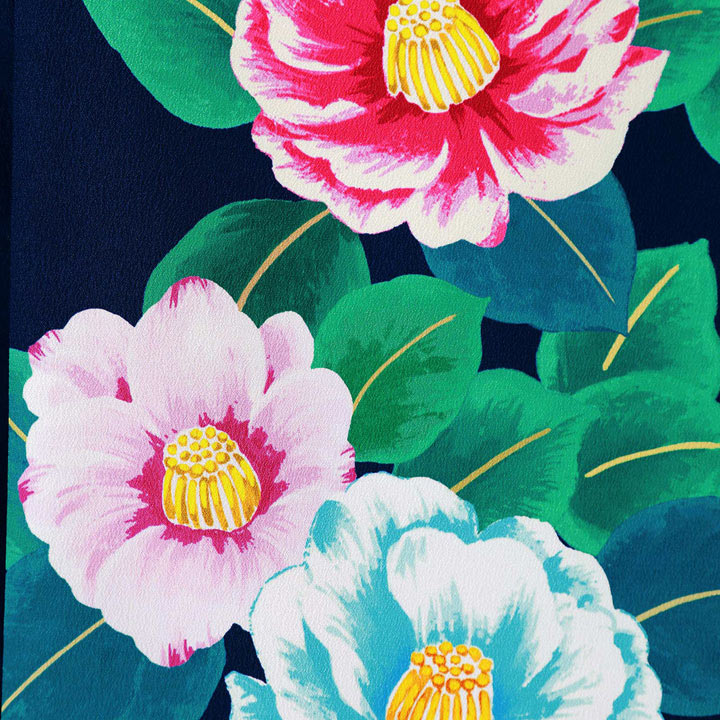 中古品)仕立て上がり 振袖「玉城ティナ×キスミス つばき 紺青色」貸