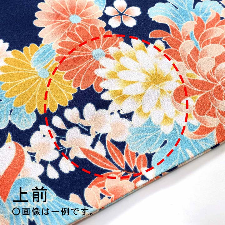 【中古品】仕立て上がり 振袖「菊に藤 鳥 紺色」貸衣装処分 レンタル処分品 成人式【メール便不可】