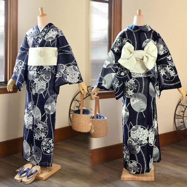【ルド】綿絽　着物　浴衣 　紫　偽せ紫　焦茶　身丈167/裄68 KIMONOMACHI （Prices down2）浴衣 レディース セット 「紫色