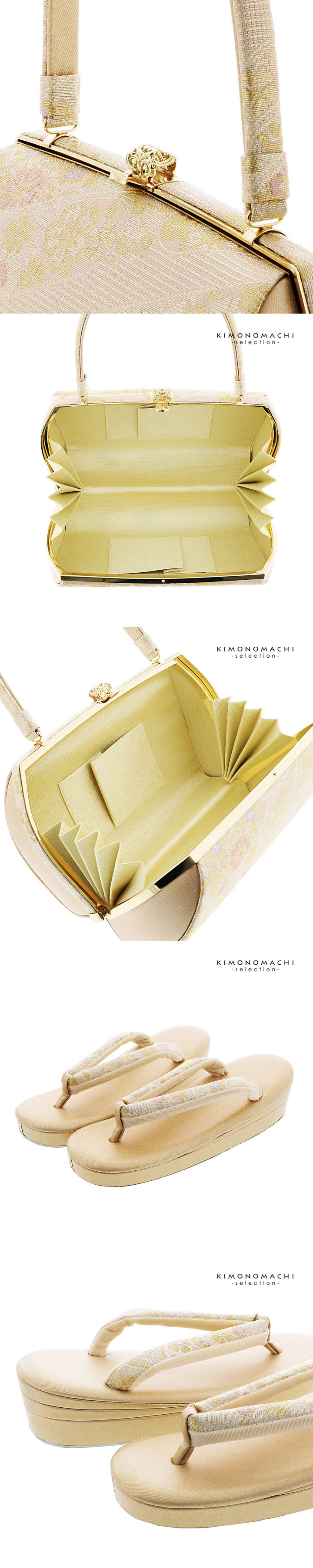 礼装 草履 バッグ セット レディース 礼装用草履バッグセット 紗織「ゴールド 手綱の花紋」M/Lサイズ 日本製 礼装草履バッグ 礼装バッグ 礼装草履【メール便不可】 礼装 草履 バッグ セット レディース 礼装用草履バッグセット 紗織