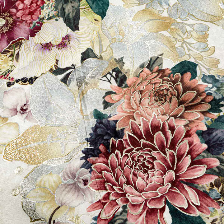 未仕立て 振袖 22点セット「FURURU 白 洋花のリース」仮絵羽 振り袖 正絹 着物 ブランド振袖 成人式 結婚式 結納 パーティー 晴れ着 【メール便不可】