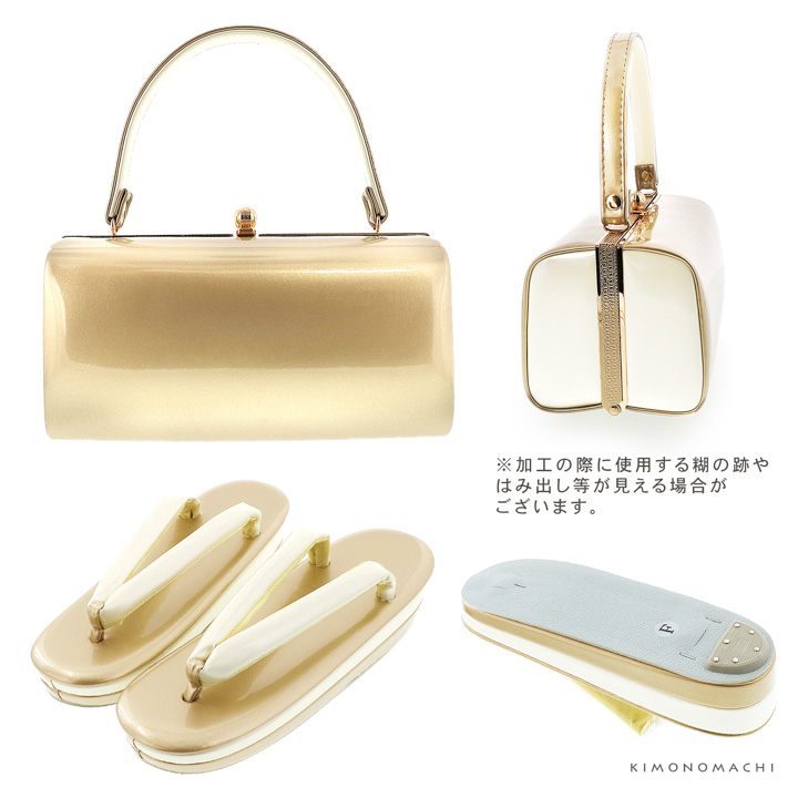 振袖 草履 バッグ 成人式「深藍×銀・黒×金・深紅×黒」Fサイズ レディース 振袖用草履バッグセット エナメル 無地 振袖 草履 バッグ【メール便不可】