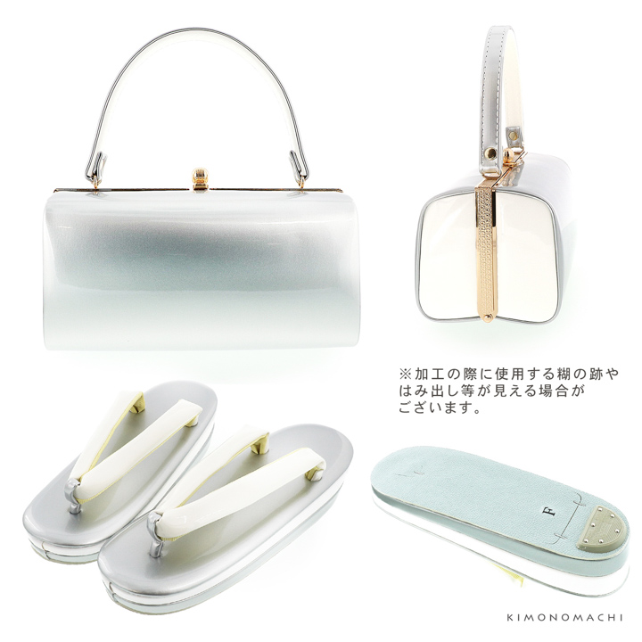 振袖 草履 バッグ 成人式「深藍×銀・黒×金・深紅×黒」Fサイズ レディース 振袖用草履バッグセット エナメル 無地 振袖 草履 バッグ【メール便不可】