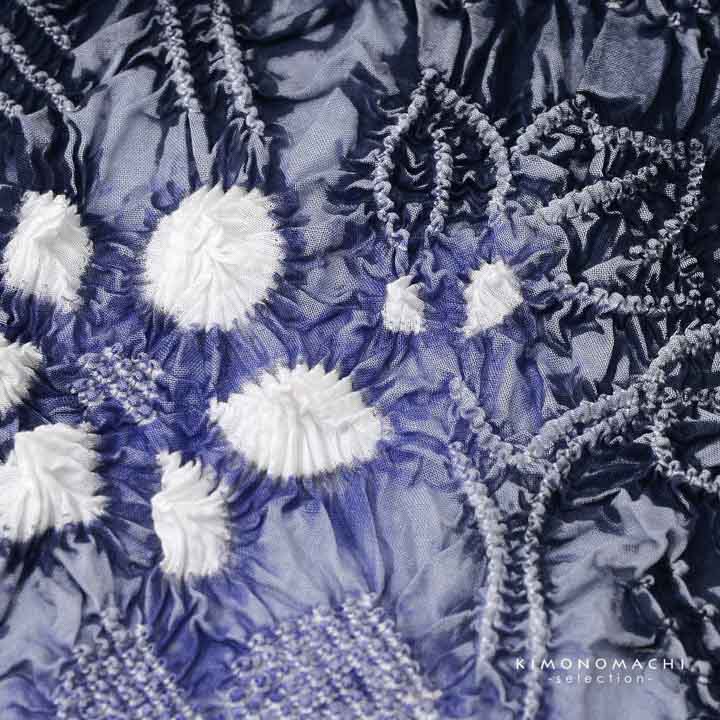 絞り浴衣反物「スプリット 藍鉄色」有松絞り 女性浴衣 レディース浴衣