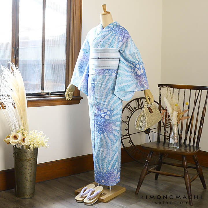 3*m様 絞り浴衣 有松絞り【美品】 藤の花 160/64 手縫い 3*m様 絞り浴衣 有松絞り【美品】 藤の花 160/64 手縫い