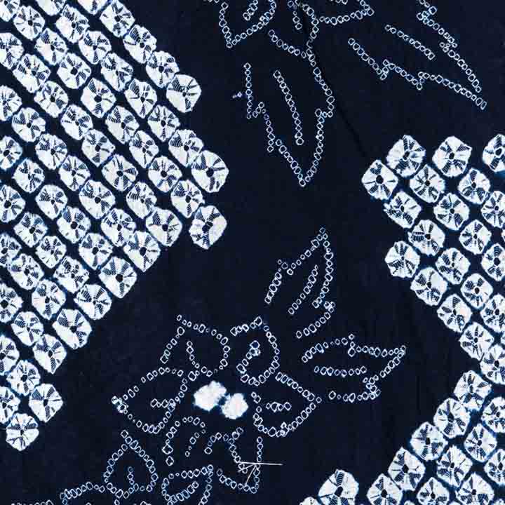 お仕立て上がり絞り浴衣単品「星花 濃紺（鬼灯）」有松絞り 女性浴衣単品 レディース浴衣単品 綿 お仕立て上がり浴衣 yukata【メール便不可】 お仕立て上がり絞り浴衣単品「星花 濃紺（鬼灯）」有松絞り 女性浴衣