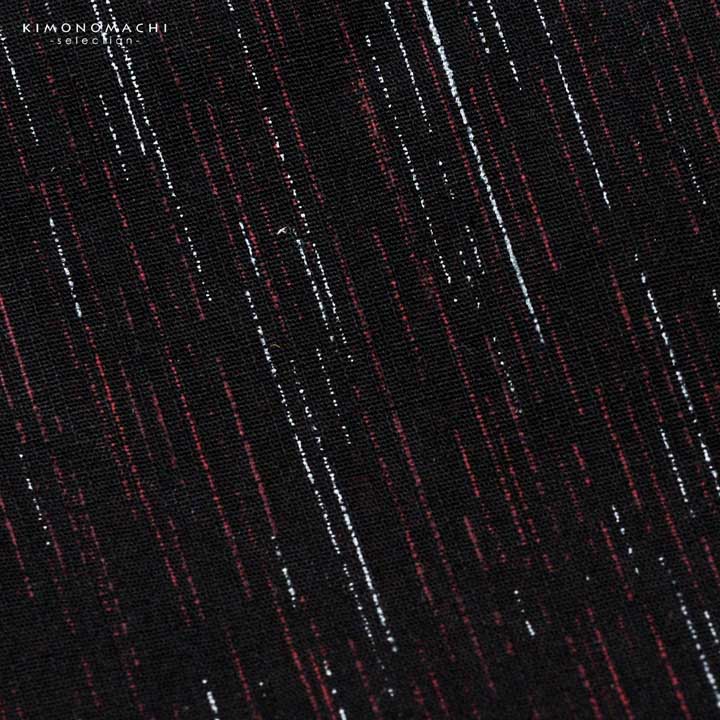 浴衣 両面染め メンズ 男性用浴衣 単品「studio by Durban：黒地、赤紫 縞×ペイズリー」M/L/LL サイズ お仕立て上がり浴衣 プレタ 花火大会 夏祭り フェス 男性用 男性浴衣 メンズ浴衣 ゆかた men's yukata【メール便不可】