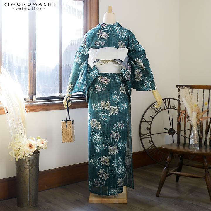浴衣 レディース ブランド浴衣 単品「みすゞうた 曼珠沙華 緑