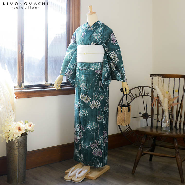 浴衣 レディース ブランド浴衣 単品「みすゞうた 曼珠沙華 緑