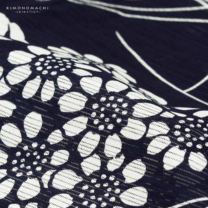 浴衣 レディース 単品 お仕立て上がり浴衣 綿絽浴衣「小菊とすすき
