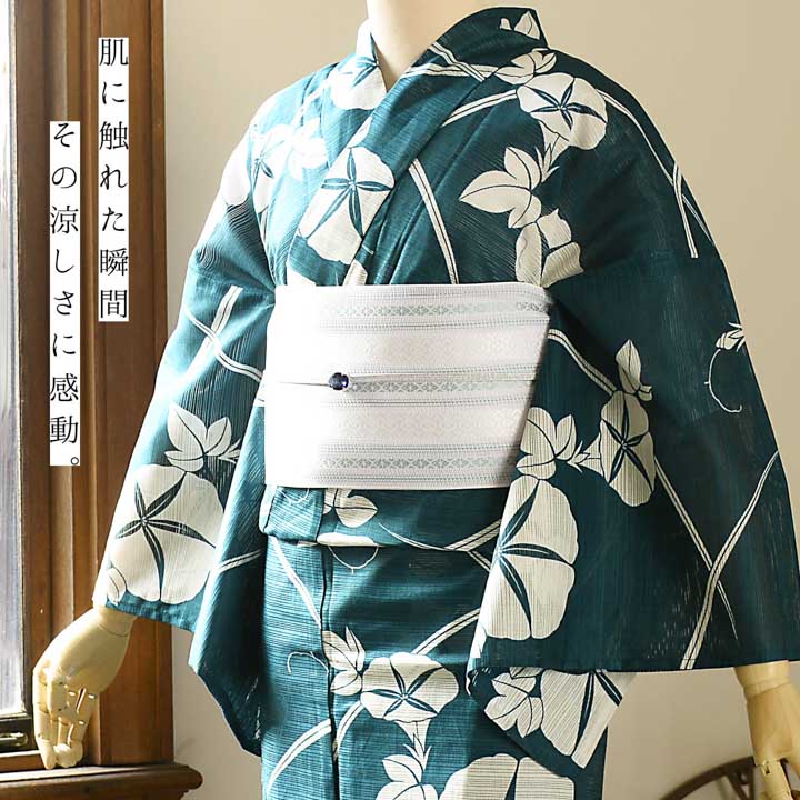 [ブルー朝顔]浴衣　単品　高級絽織り 20027553p01.jpg