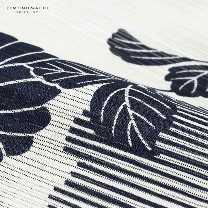 浴衣 レディース 単品 お仕立て上がり浴衣 綿絽浴衣「菊に雲形 白地」F