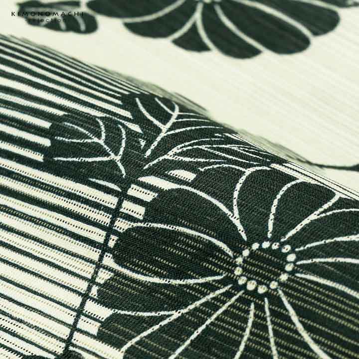 浴衣 レディース 単品 お仕立て上がり浴衣 綿絽浴衣「菊に雲形