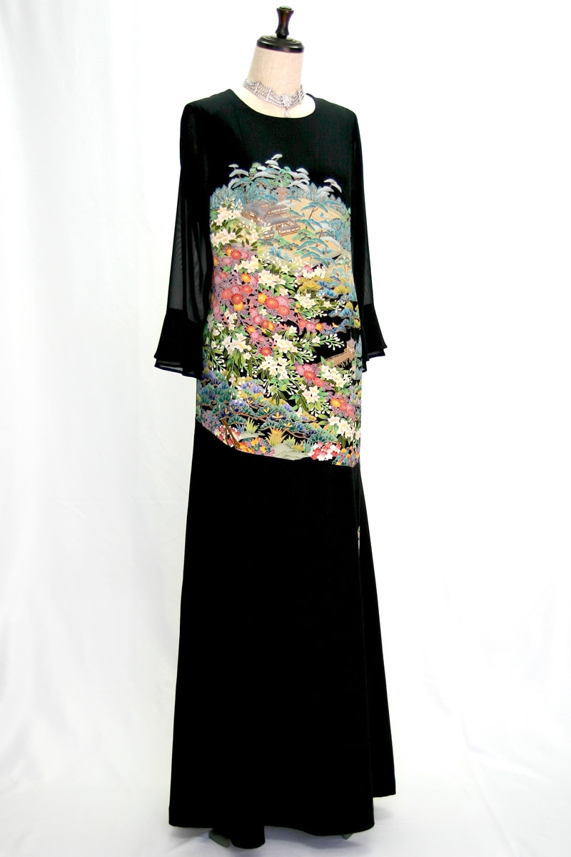 237 一点物の正絹留袖ドレス【着物リメイクドレス 和ドレス 結婚式