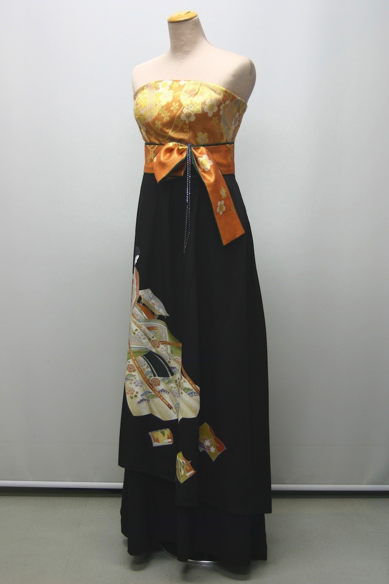 一点物 着物 リメイク ドレス ワンピ kimono dress 留袖 花