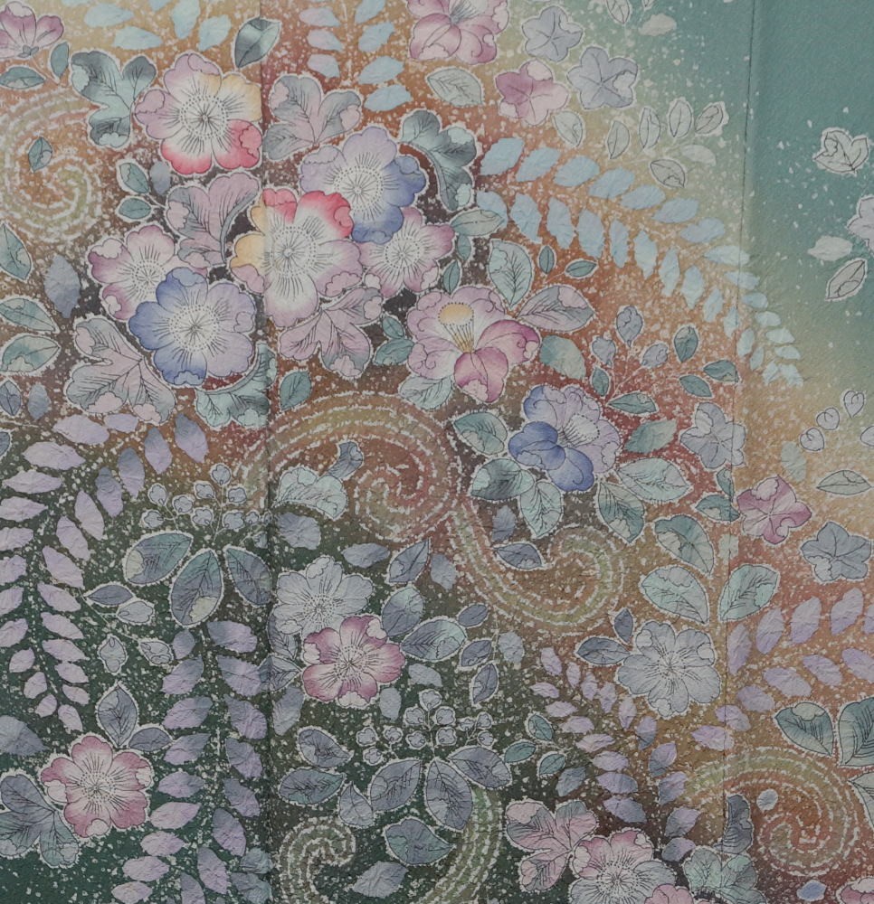 訪問着、帯　セット　辻ヶ花模様 着物セット 辻が花訪問着と袋帯、帯揚げ、帯締め 4点セット 作家物