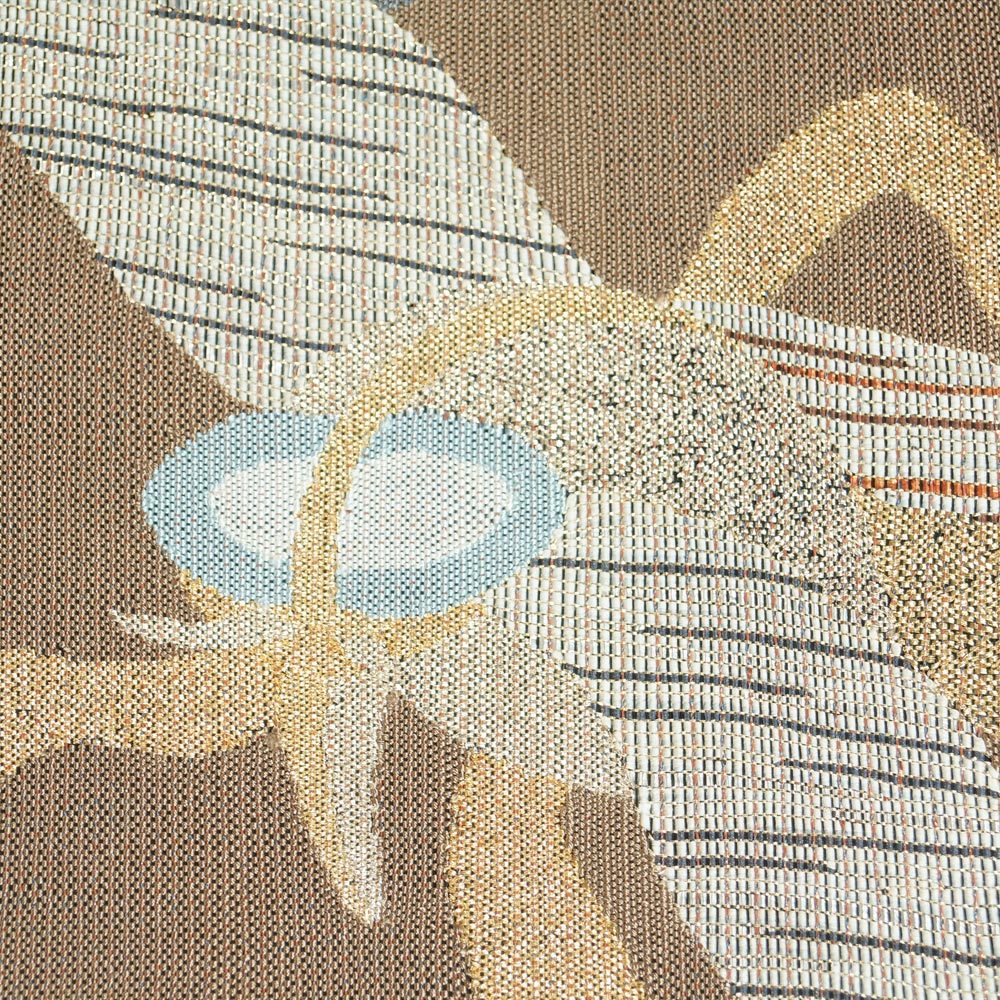 洒落袋帯 抽象模様 すくい織 銀鼠・銅色 中古 綴れ リサイクル着物