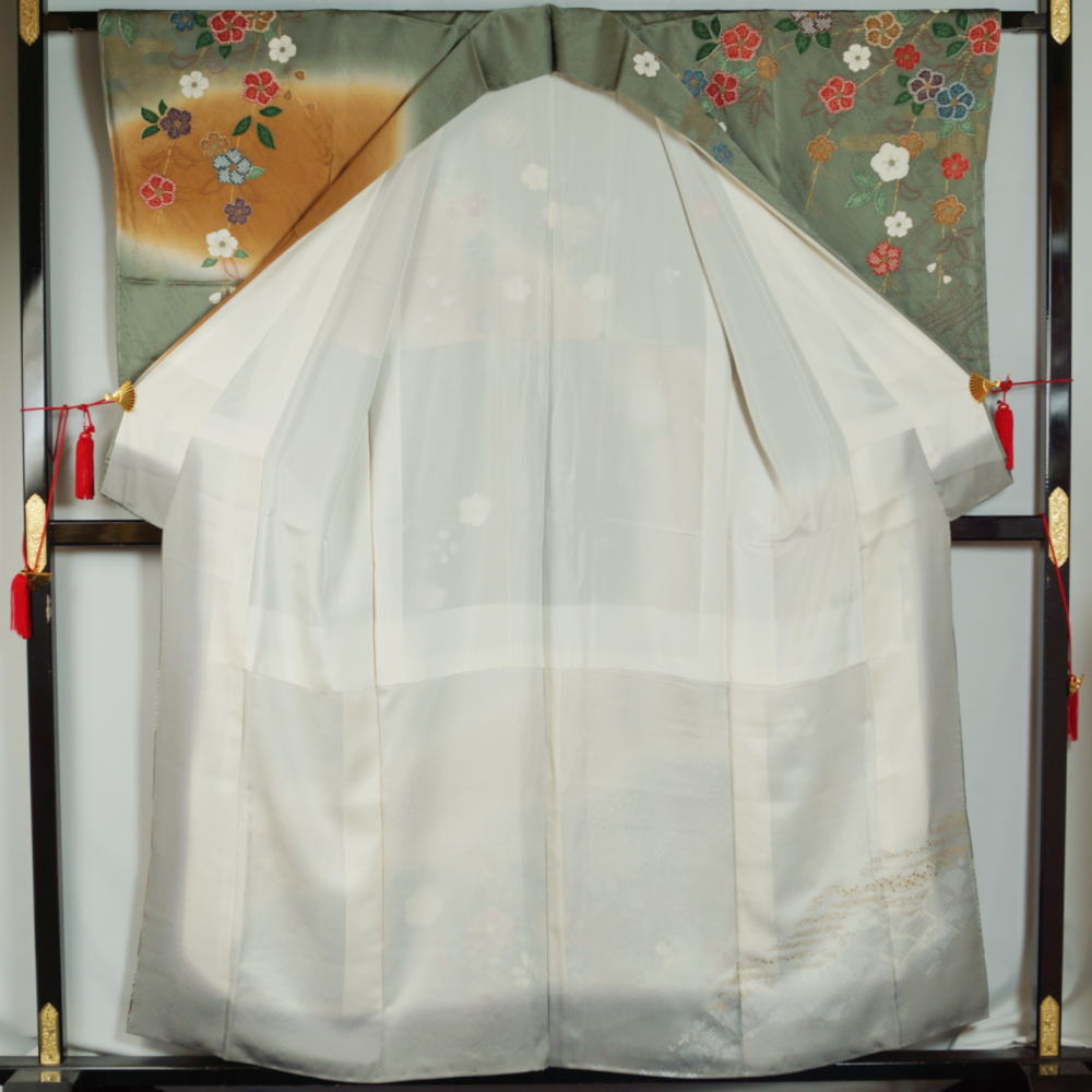 着物セット 訪問着・袋帯 2点 セット Mサイズ 辻が花模様