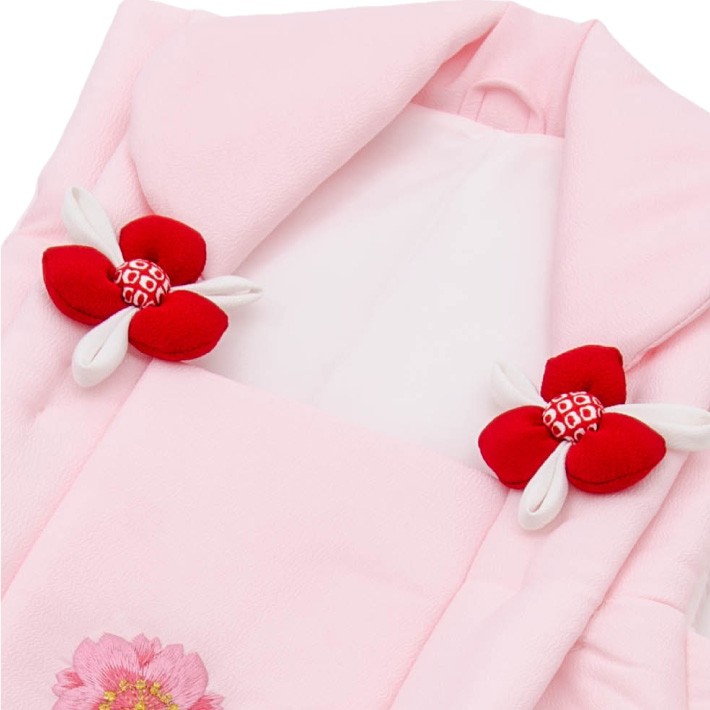 七五三 3歳 三歳 被布コート 単品 女の子 ピンク 刺繍 桜 まり