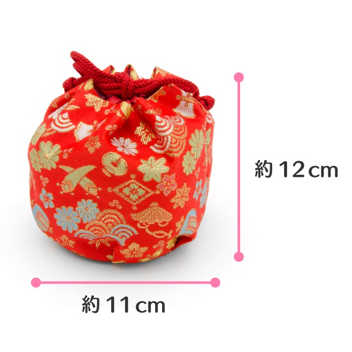 七五三 ３歳 5歳 草履巾着セット レッド 赤 S 16cm M 18cm