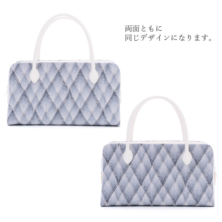 極美品 大容量 和装用バッグ 利休バック ブルーグレー たたき染 花柄 花しおり 和装バッグ 利休バッグ 正絹 青 ブルー フリーサイズ