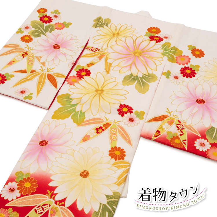 お宮参り 着物 女の子 通販 初着 産着 正絹 女児 祝着 菊 白 金駒刺繍 一つ身 のしめ 掛け着 販売 購入