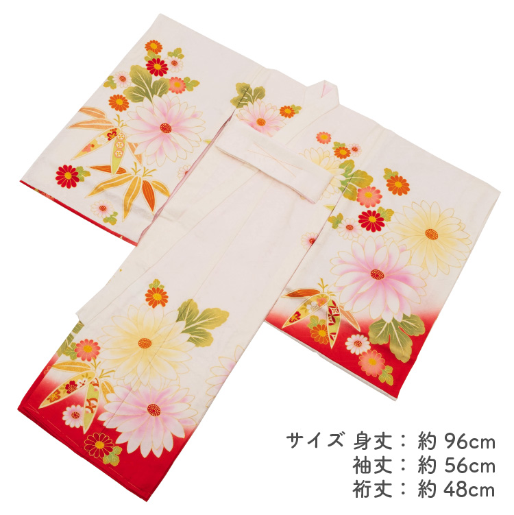 お宮参り 着物 女の子 通販 初着 産着 正絹 女児 祝着 菊 白 金駒刺繍 一つ身 のしめ 掛け着 販売 購入_5