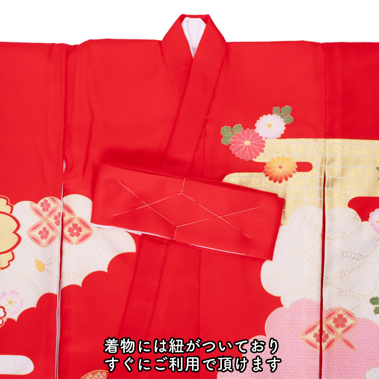 お宮参り 着物 女の子 初着 産着 正絹 桜 古典 赤 女児 祝着 掛け着