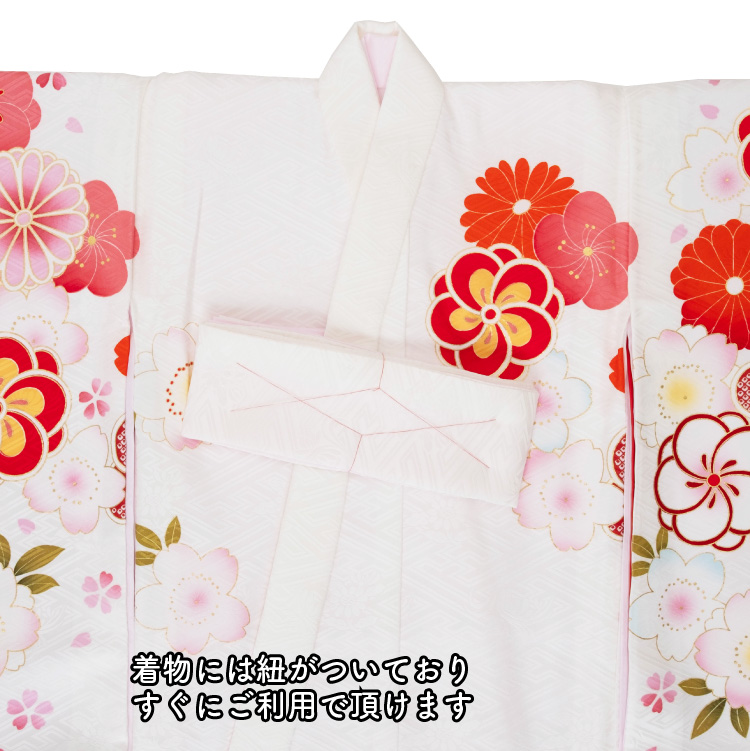 お宮参り 着物 女の子 初着 産着 正絹 白 ホワイト 毬 桜 梅 女児 祝着 