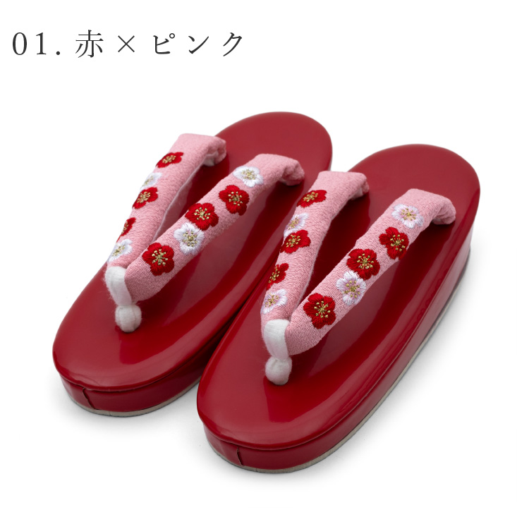 七五三 草履 単品 ウレタン草履 七歳 女児 20cm 赤地 NO40608の