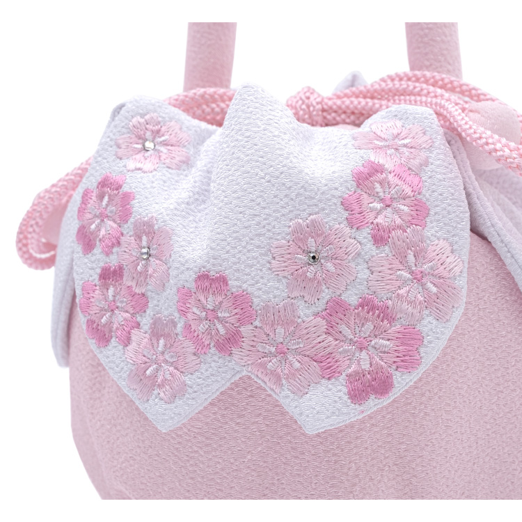七五三 3歳 7歳 巾着 単品 全2色 赤 レッド ピンク 753 小物 バッグ 手提げ ポーチ 3才 三才 三歳 バッグ 女児 巾着袋