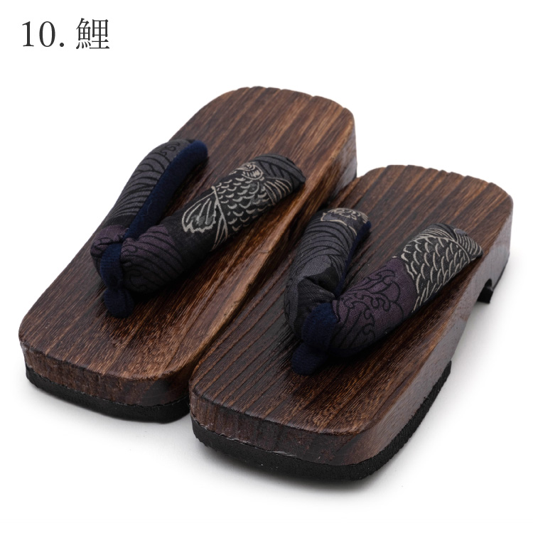 下駄 子供用 全10柄 18cm 19.5cm 21cm 茶色 ブラウン 和柄 着物 甚平 ゆかた 浴衣 キッズ 男の子 男児 桐