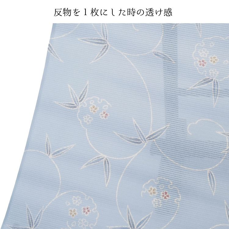 美品✨】東レシルック 洗える着物 夏着物 絽 小紋 薄い青灰色 紅葉 B4