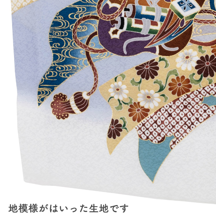 お宮参り 着物 男の子 初着 産着 正絹 鷹 束ね熨斗 刺繍 白 ホワイト