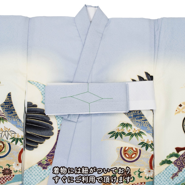 お宮参り 着物 男の子 初着 産着 ポリエステル 鷹 束ね熨斗 ライト