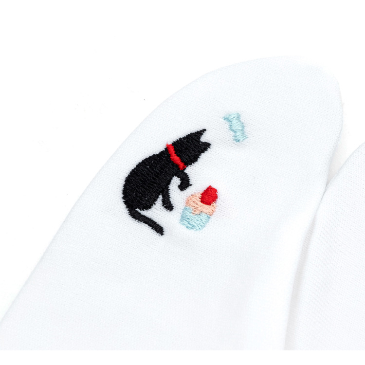 足袋 婦人用 姫きらら 猫物語 ストレッチ足袋 白 ホワイト 全4柄 フリーサイズ 22.5〜24.5cm 女性用 和装小物 ねこ にゃんこ 黒猫 cat 動物