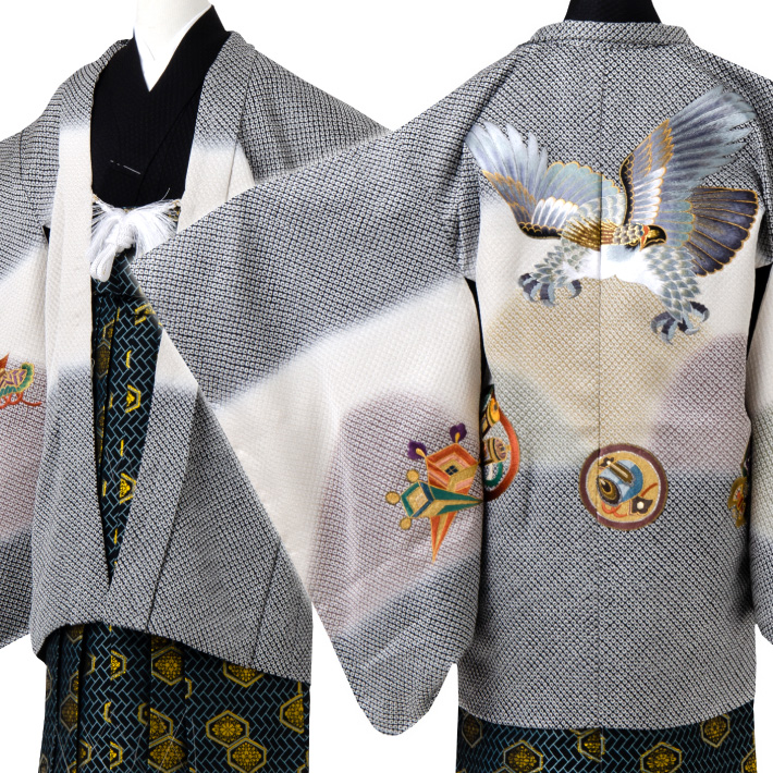 専用です☆黒とグレーのグラデーションに鷹が格好良い☆七五三男の子着物セット 楽天市場】(七五三超早割11%OFF8/21迄)七五三 着物 男の子 5歳
