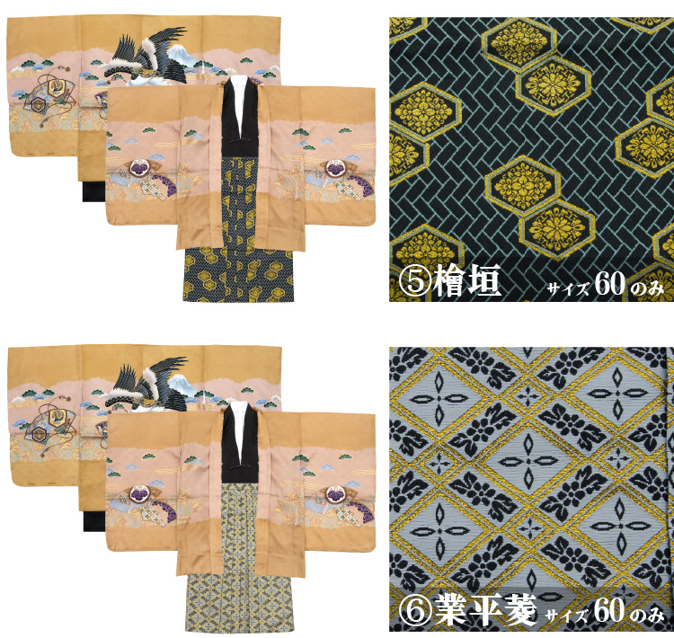 七五三 着物 男の子 五歳 正絹 13点フルセット 羽織袴セット 金