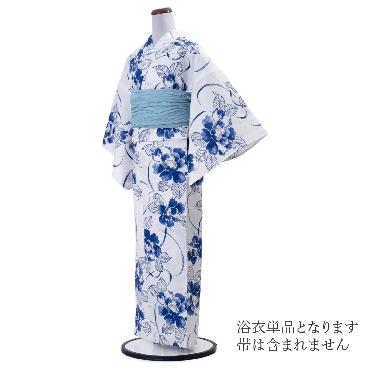 浴衣 レディース 女性用 夏日記 NATSUNIKKI 白 ホワイト 青 ブルー 夏