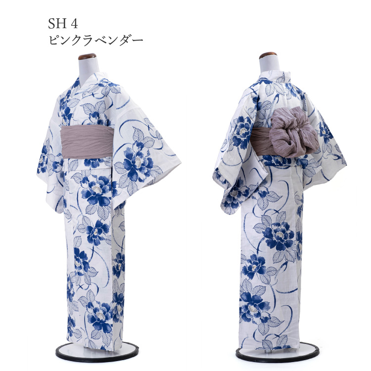 浴衣 レディース 女性用 夏日記 NATSUNIKKI 白 ホワイト 青 ブルー 夏