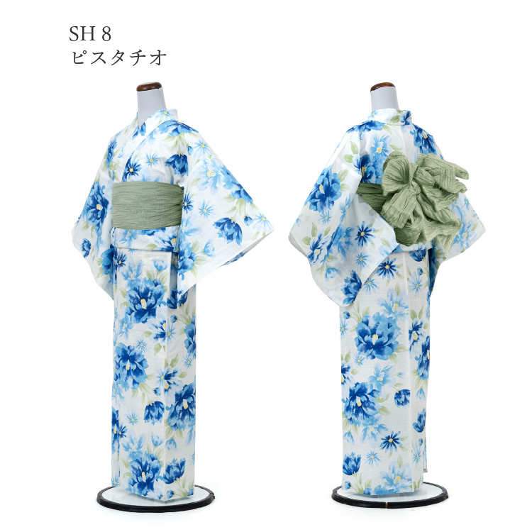 浴衣 レディース 女性用 夏日記 NATSUNIKKI 水色 ライトブルー 青系