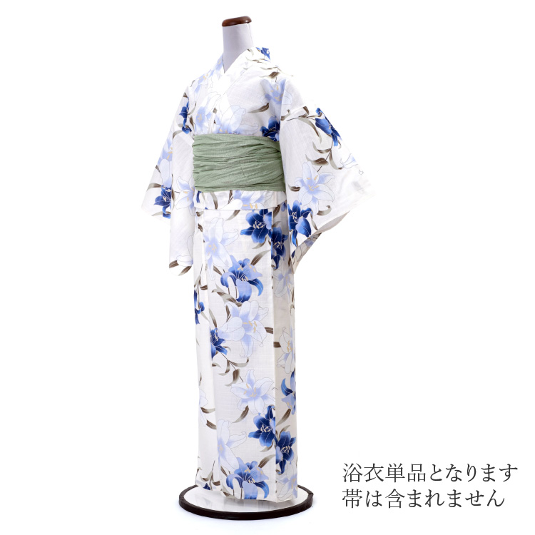 浴衣 レディース 女性用 夏日記 NATSUNIKKI 白 ホワイト 青
