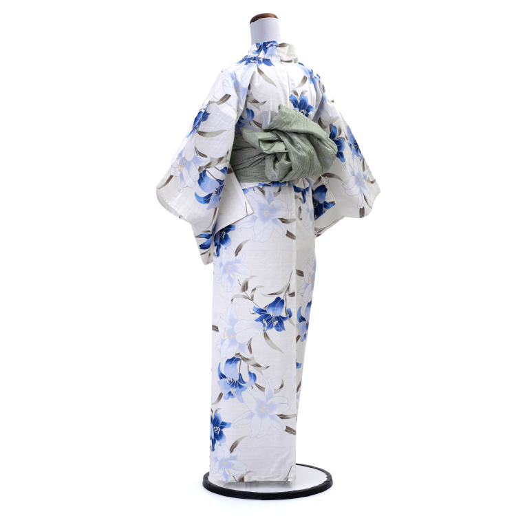 浴衣 レディース 女性用 夏日記 NATSUNIKKI 白 ホワイト 青 ブルー