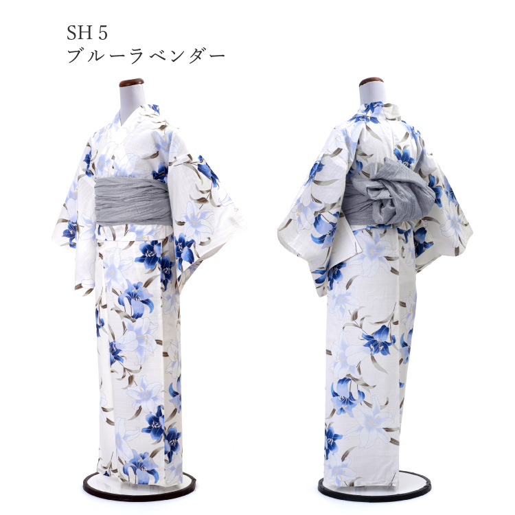 浴衣 レディース 女性用 夏日記 NATSUNIKKI 白 ホワイト 青