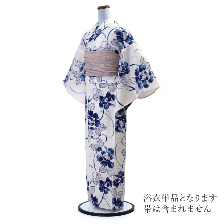 浴衣 レディース 女性用 夏日記 NATSUNIKKI 白 ホワイト 紺 ネイビー 夏 夏着物 夏小紋 花柄 ゆかた 仕立て上がり 洗える プレタ 販売 単品