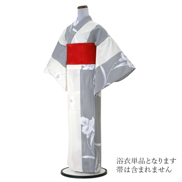 浴衣 レディース セオアルファ 女性用 撫松庵 東レ セオα あやめ縞