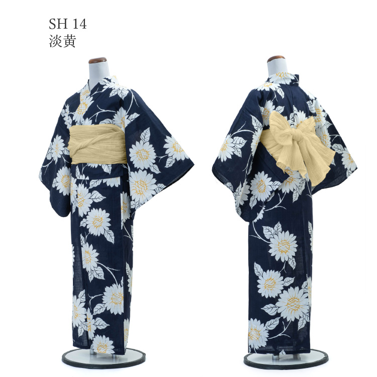 浴衣 レディース 女性用 夏日記 NATSUNIKKI 紺 ネイビー 向日葵 
