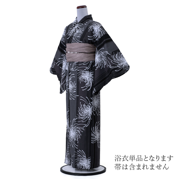 浴衣 レディース 女性用 Scena チャコールグレー 濃灰色 夏 夏着物 夏小紋 花柄 ゆかた 仕立て上がり 洗える プレタ 販売 単品