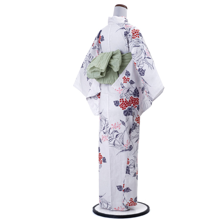 浴衣 レディース 女性用 HANA KAZURA 白 ホワイト 夏 夏着物 夏小紋 花