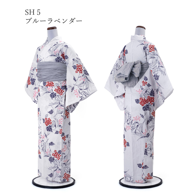 夏着物　白　花　浴衣としても着れる 浴衣 レディース 女性用 HANA KAZURA 白 ホワイト 夏 夏着物 夏小紋 花